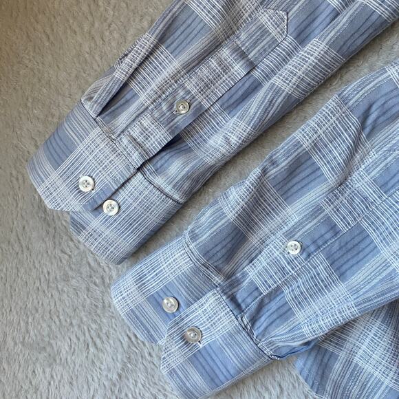 Joseph Abboud Contrast Cuffs Shirts Men XLT Lot of 2 Blue Pink Plaid Western LS - Picture 11 of 11
